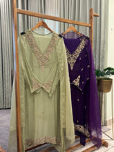 Premium chiffon handwork semi-stitched suit-with color options